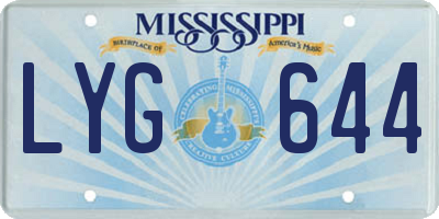 MS license plate LYG644