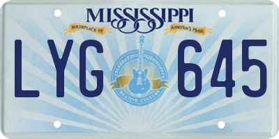 MS license plate LYG645