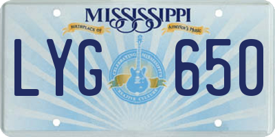 MS license plate LYG650