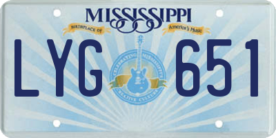 MS license plate LYG651