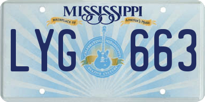 MS license plate LYG663