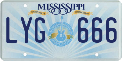 MS license plate LYG666