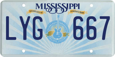 MS license plate LYG667
