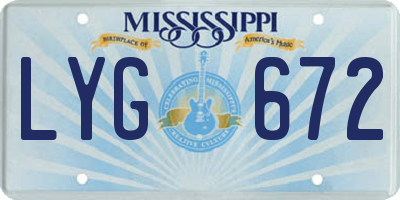 MS license plate LYG672