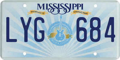 MS license plate LYG684