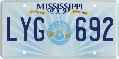 MS license plate LYG692