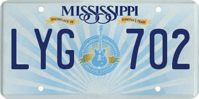 MS license plate LYG702