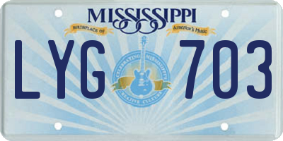 MS license plate LYG703