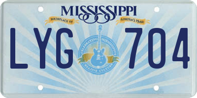 MS license plate LYG704