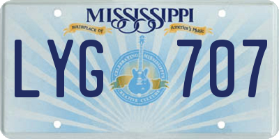 MS license plate LYG707