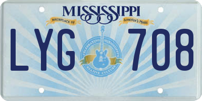 MS license plate LYG708