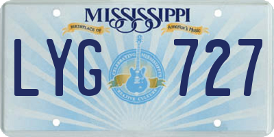 MS license plate LYG727