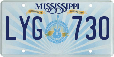 MS license plate LYG730