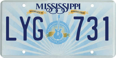 MS license plate LYG731
