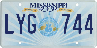MS license plate LYG744