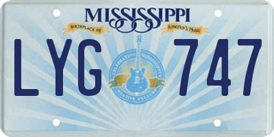MS license plate LYG747