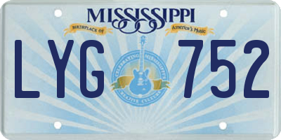 MS license plate LYG752