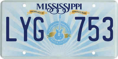 MS license plate LYG753