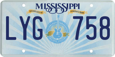 MS license plate LYG758