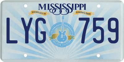 MS license plate LYG759