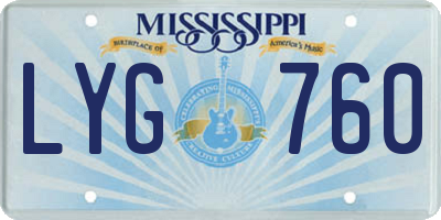 MS license plate LYG760