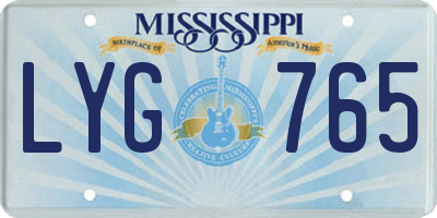 MS license plate LYG765