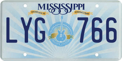 MS license plate LYG766