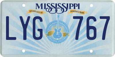 MS license plate LYG767