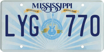 MS license plate LYG770