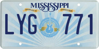 MS license plate LYG771