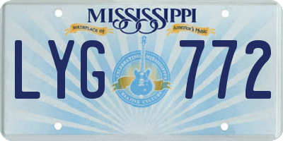 MS license plate LYG772