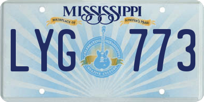 MS license plate LYG773
