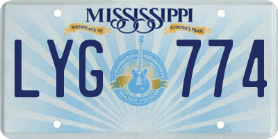 MS license plate LYG774