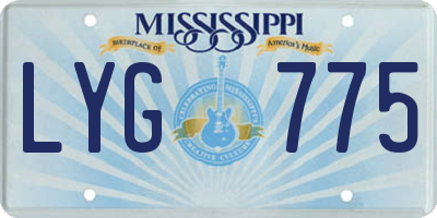 MS license plate LYG775