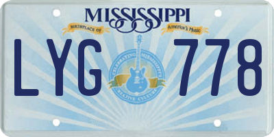 MS license plate LYG778