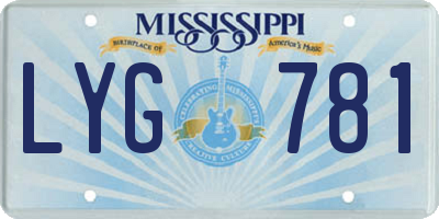 MS license plate LYG781