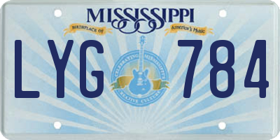 MS license plate LYG784