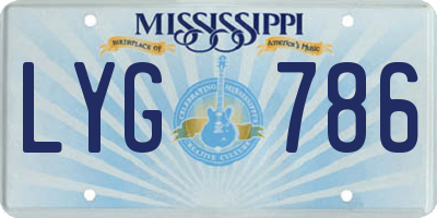 MS license plate LYG786