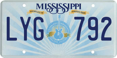 MS license plate LYG792