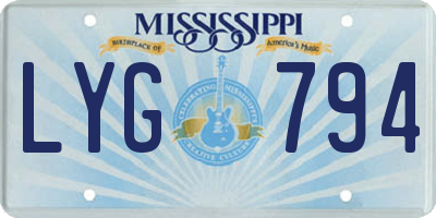 MS license plate LYG794