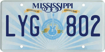 MS license plate LYG802