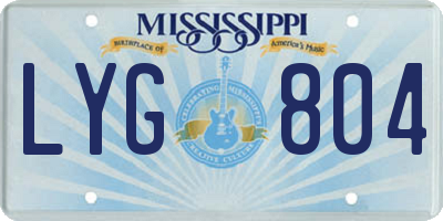 MS license plate LYG804
