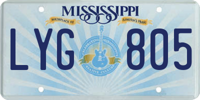 MS license plate LYG805
