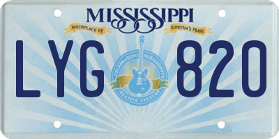 MS license plate LYG820