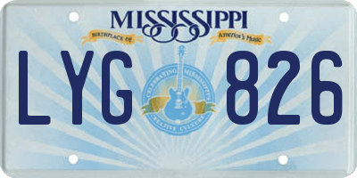 MS license plate LYG826