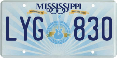 MS license plate LYG830