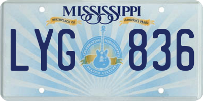 MS license plate LYG836