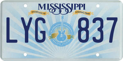 MS license plate LYG837