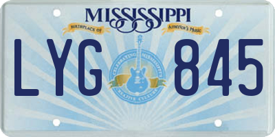 MS license plate LYG845