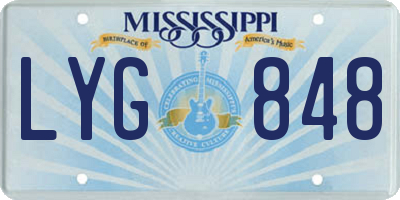 MS license plate LYG848